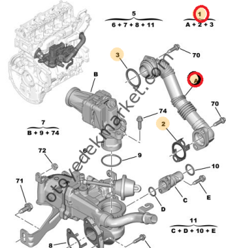 Citroen Berlingo (2008-2025) 1.6 HDI EGR BORUSU (ORJİNAL)