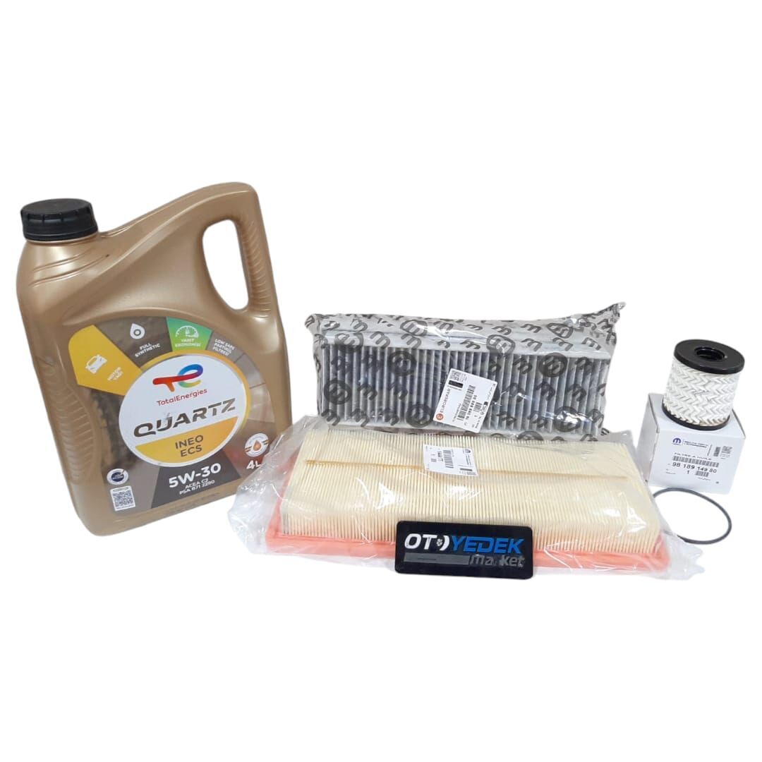 Citroen C5 Aircross (2019-2024) 1.6 PureTech Benzinli Filtre Bakım Seti (Orijinal) Ve 5w30 Motor Yağ