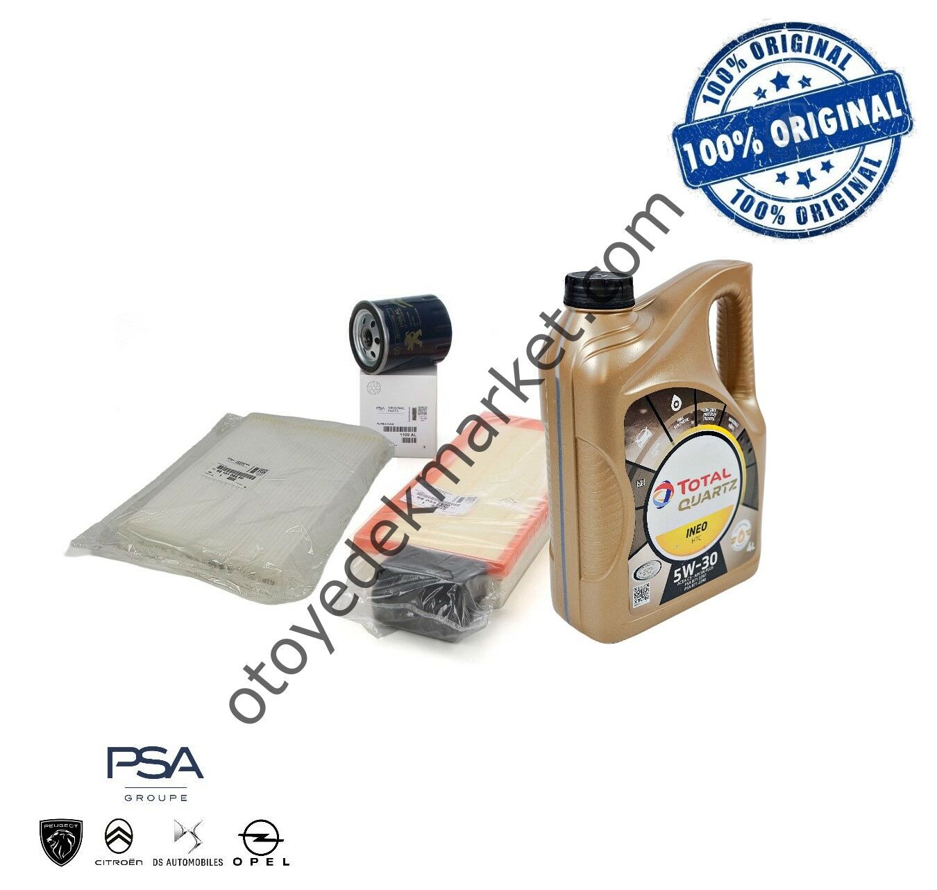 Citroen C3 Aircross (2017-2024) 1.2 Benzinli Filtre Bakım Seti + 5w30 Yağ (Orijinal)