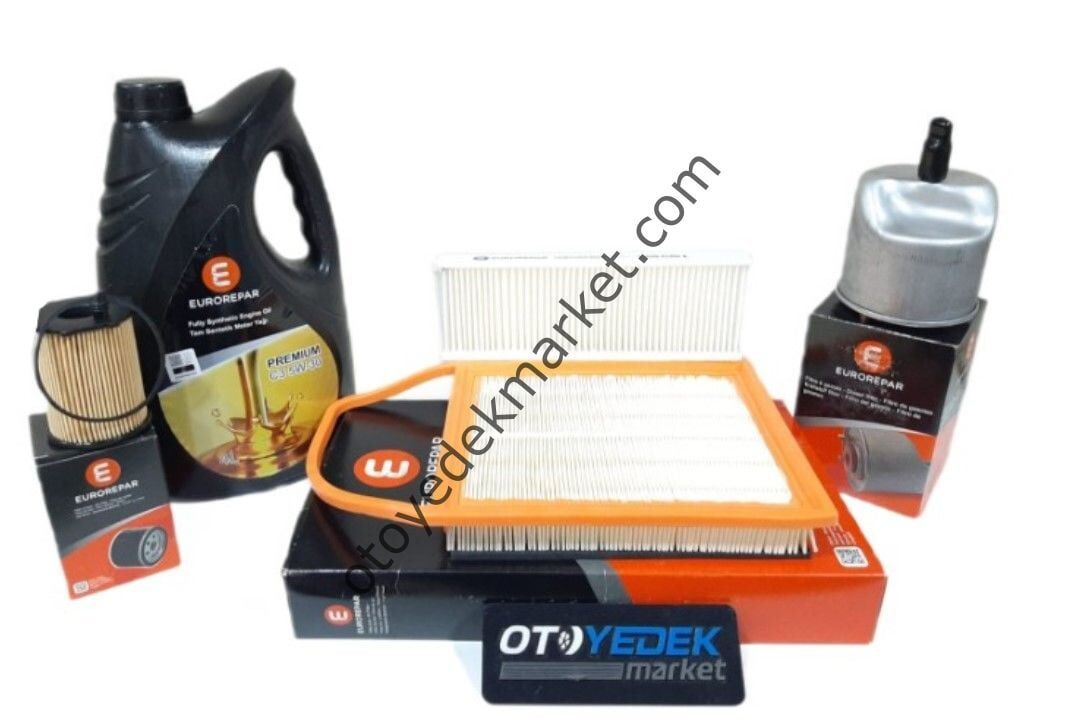 Citroen C-Elysee (2012-2017) 1,6 Dizel Filtre Seti Ve 5w30 Motor Yağı (Orijinal Eurorepar)