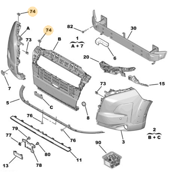 Citroen Jumper (Relay) (2024-2025) Ön Tampon Bağlantı Agrafı (Orijinal)