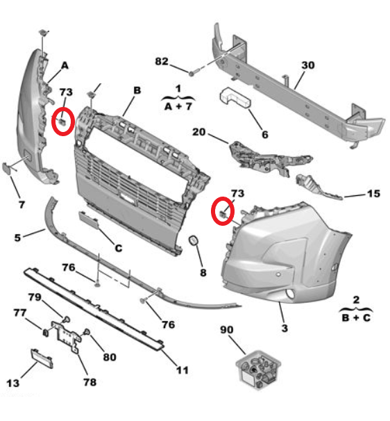 Citroen Jumper (Relay) (2024-2025) Ön Tampon Bağlantı Agrafı (Orijinal)