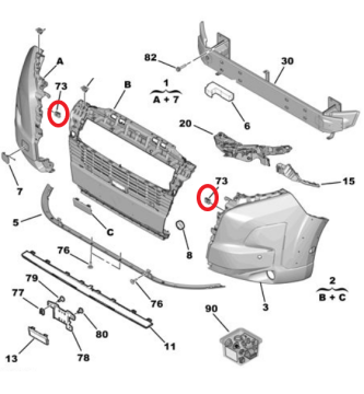 Citroen Jumper (Relay) (2024-2025) Ön Tampon Bağlantı Agrafı (Orijinal)