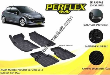 Peugeot 207 (2006-2012) 3D Paspas Takımı(Perflex)