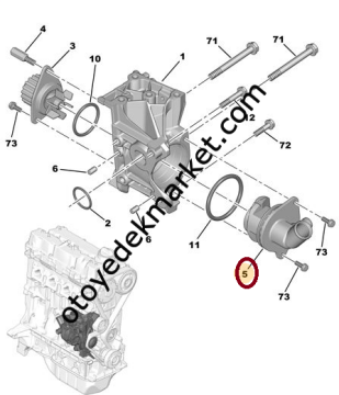 Peugeot 206 (2000-2006) 1,4 Su Pompa Çıkış Borusu (İthal)