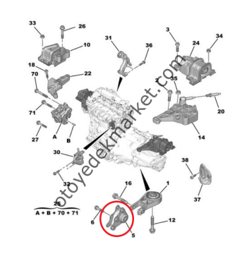 Citroen Jumper (2020-2023) 2.2 Hdi Motor Kulağı Bağlantı Mesnedi (Orijinal)