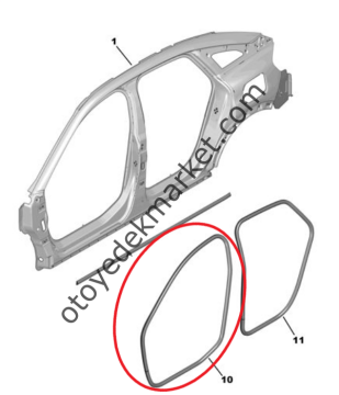 Citroen C4 (2021-2024) Sağ Ön Kapı Giriş Lastiği (Orijinal)