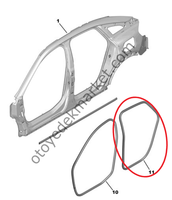 Citroen C4 (2021-2024) Arka Kapı Giriş Lastiği (Orijinal)