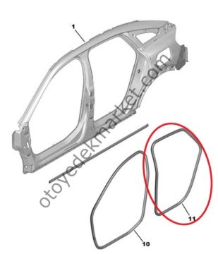 Citroen C4 (2021-2024) Arka Kapı Giriş Lastiği (Orijinal)