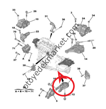 Citroen Jumper (2020-2023) 2.2 Hdi Motor Alt Kulağı (Orijinal)