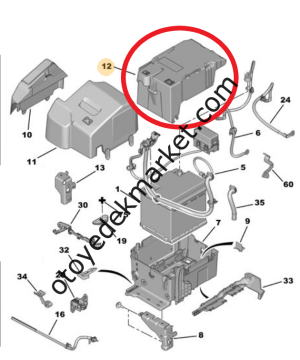 Citroen C3 Picasso (2009-2014) Akü Muhafaza Kapağı (Orijinal)