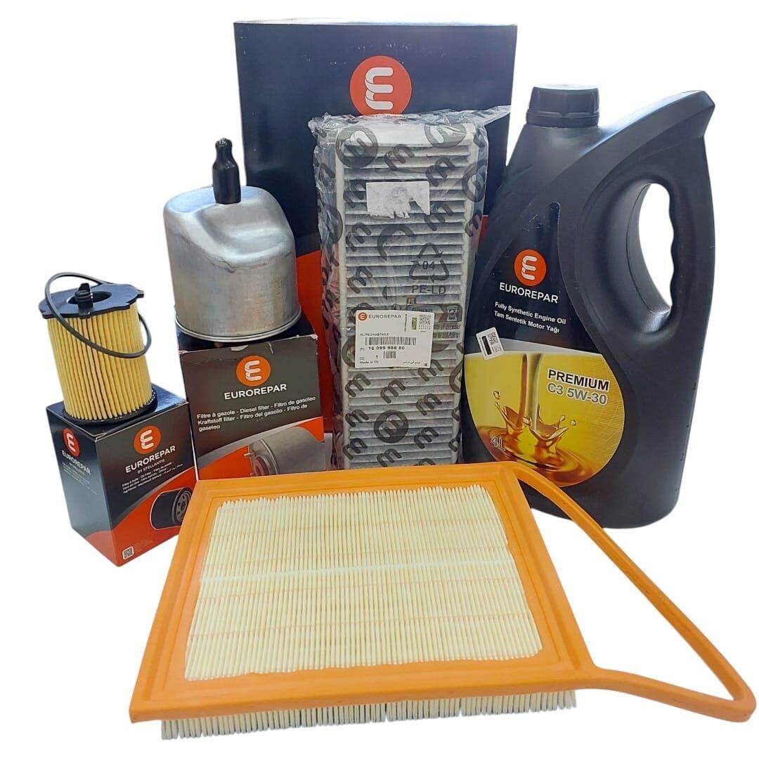 PEUGEOT 3008 (2011-2015) 1.6 HDI EURO5 KARBON POLENLİ FİLTRE BAKIM SETİ + 5W30 Yağ (ORJİNAL)