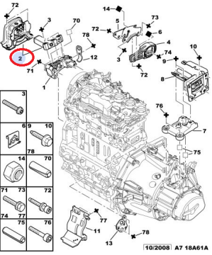 CİTROEN C3 (2011-2017) 1,6 HDİ SAĞ ÜST MOTOR TAKOZU (ORİJİNAL)