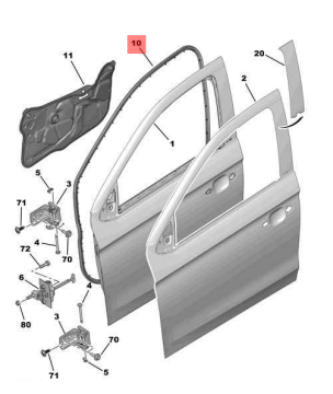 Citroen C-Elysee (2012-2024) Sağ Ön Kapı Fitili (Orijinal)