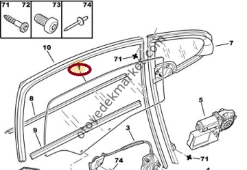 PEUGEOT 307 SOL ÖN KAPI CAMI (ORJİNAL)
