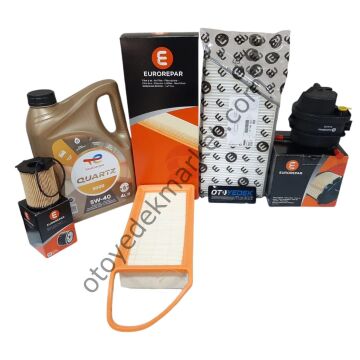 Peugeot 206 (2003-2011) 1.4 Hdı Filtre Seti (Orijinal Eurorepar) Ve 5W40 Motor Yağ