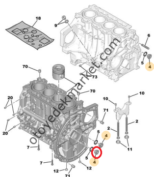 PEUGEOT 207 1.4 HDİ MOTOR BLOK TAPASI (ORJİNAL)