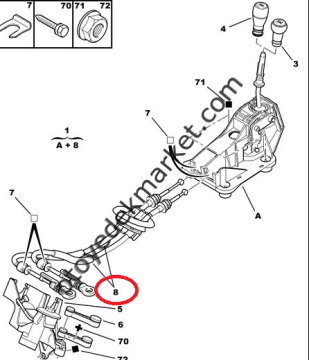 Citroen C2 (2004-2009) Vites Kumanda Telli (Cavo)