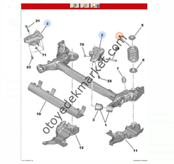Citroen C-Elysee (2012-2024) Arka Helezon Yay Takım (İthal)