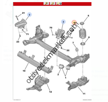 Citroen C-Elysee (2012-2024) Arka Helezon Yay Takım (İthal)