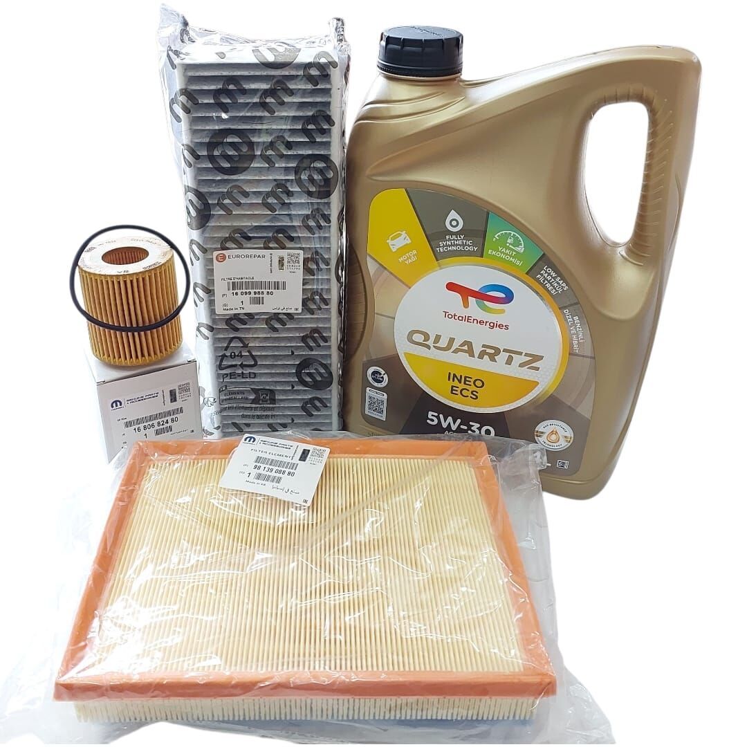 Peugeot 3008 (2018-2024) 1.5 BlueHdi Mazot Filtresiz Filtre Bakım Seti Ve 5w30 Motor Yağ (Orijinal)