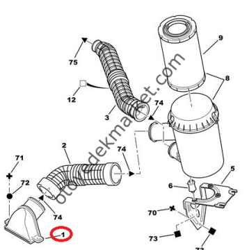 BOXER 1998-2002 HAVA FİLTRE ÖN HORTUM UCU (ORJİNAL)