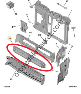 Citroen C3 Aircross (2017-2024) Radyatör Hava Yönlendirme Girişi (Orijinal)