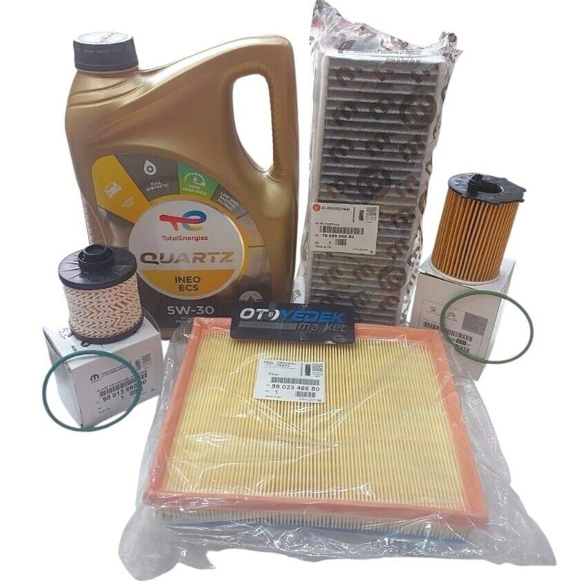 PEUGEOT 208 (2016-2018) 1.6 DİZEL Euro6 FİLTRE SETİ +5w30 Yağ (ORJİNAL)