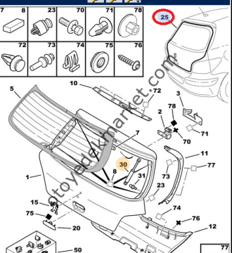 PEUGEOT 307 BAGAJ KAPAK FİTİLİ (ORJİNAL)