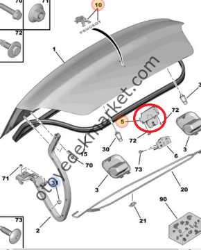 PEUGEOT 301 (2012-2020) BAGAJ KİLİDİ (ORJİNAL)