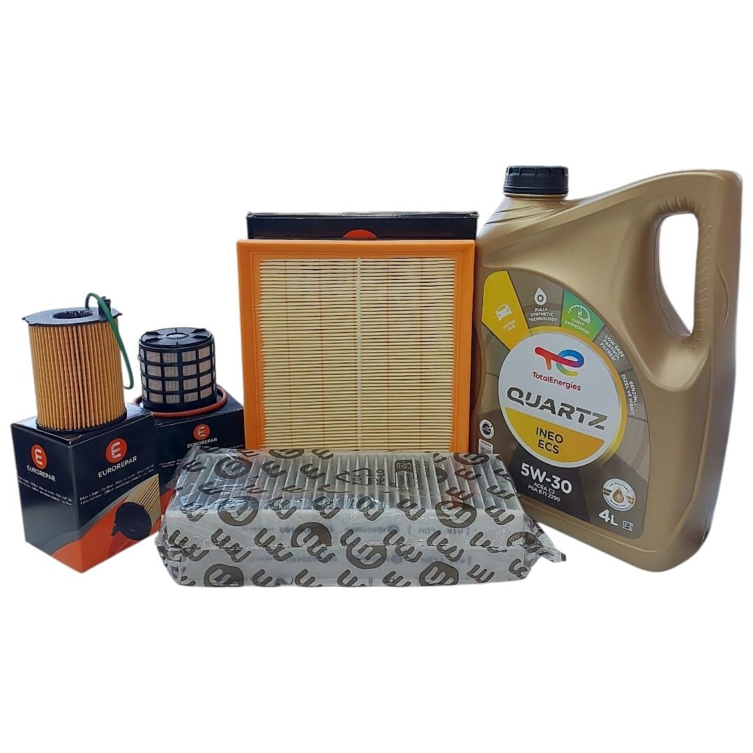 Peugeot 308 (2015-2018) 1.6 Hdi Euro6 120Hp Filtre Bakım Seti Ve 5W30 Yağ (Orijinal Eureropar)