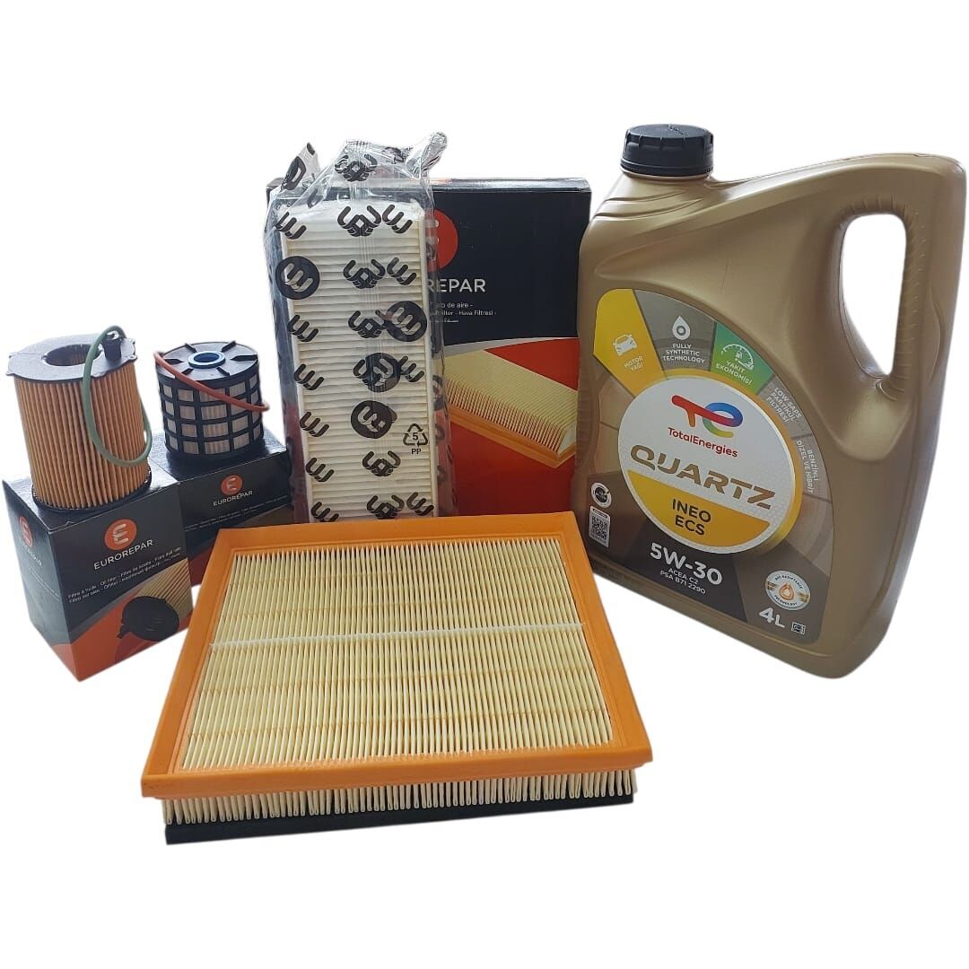 Peugeot 301 (2017-2019) 1.6 Hdi Euro6 Filtre Bakım Seti + 5w30 Yağ (Orijinal Eureopar)