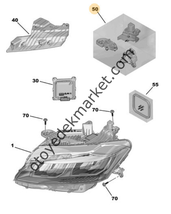 Peugeot 408 (2023-2025) Sol Far Ayağı Onarım Kiti (Orjinal)