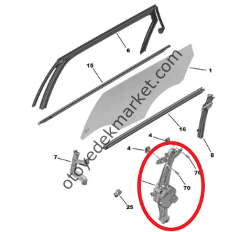 Peugeot 5008 (2017-2023) Sağ Arka Kapı Cam Motoru (Orijinal)