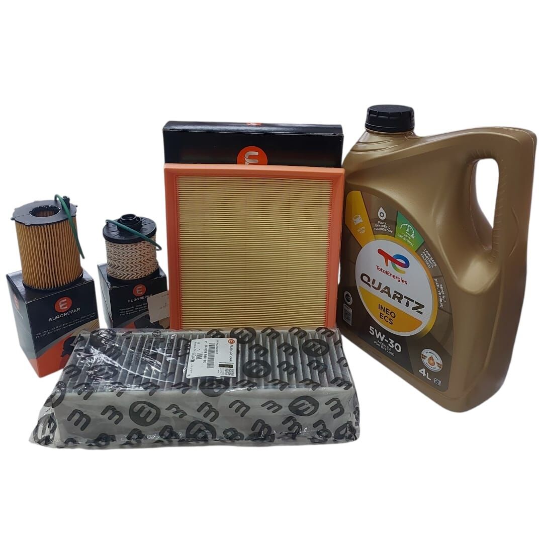 Peugeot 2008 (2016-2018) 1.6 Hdi Euro6 Filtre Bakım Seti 5w30 Yağ (Orijinal Eureopar)