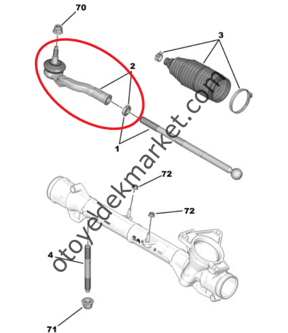 Citroen C4 (2021-2025) Sol Rot Başı (Orijinal)