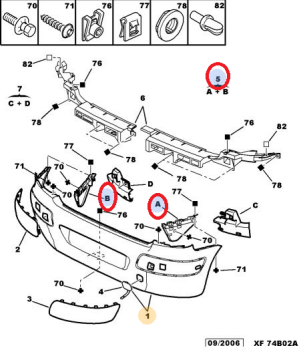 PEUGEOT 307 (2001-2009) ARKA TAMPON BAĞLANTI BRAKET TAKIMI (İTHAL)