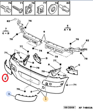 PEUGEOT 307 (2001-2009) ARKA TAMPON ÇITASI SAĞ (İTHAL)