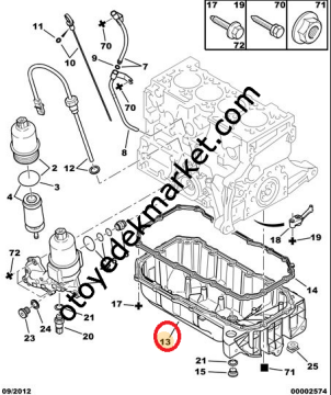 Peugeot 308 (2008-2013) 1.6 16V Benzinli Yağ Karteri (İthal)