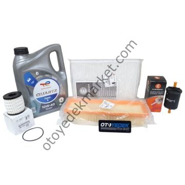 Citroen C3 (2002-2009) 1,4 8v 75hp Benzinli Filtre Seti (Orijinal) Ve 10W40 Motor Yağ