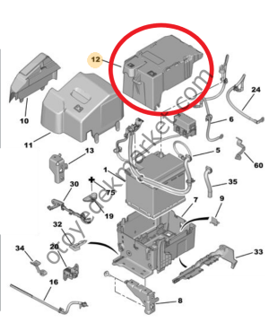 PEUGEOT 207 (2006-2012) AKÜ ÜST KAPAĞI (ORİJİNAL)