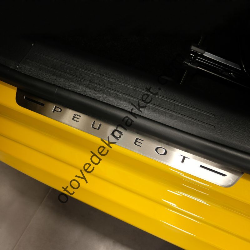 Peugeot 208 (2020-2023) Kapı Marşpiyel Eşik Nikelaj Koruma Yazı (Orijinal)
