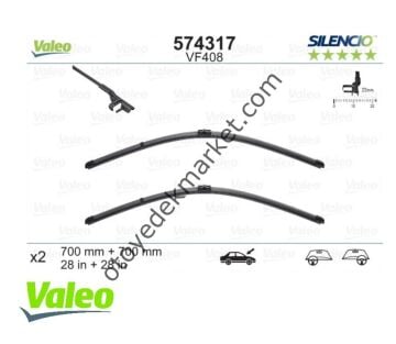 Peugeot 407 (2004-2011) Ön Cam Silecek Süpürge Takımı (Valeo)