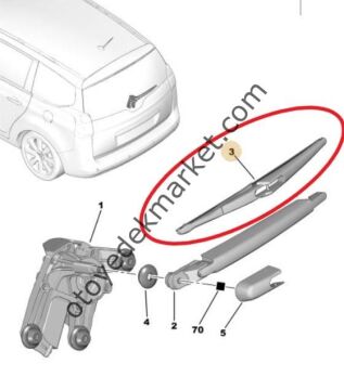 Peugeot 5008 (2009-2016) Arka Cam Silecek Süpürgesi (Orijinal)