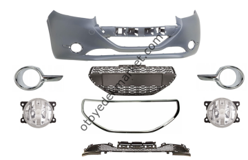 Peugeot 208 (2012-2016) Dolu Ön Tampon (Ön Tampon,Tampon Izgaraları,Izgara Çıtası,Sis Çerçeve,Sis Farı) (İthal)