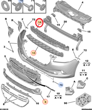 PEUGEOT 301 (2012-2016) ÖN TAMPON DARBE EMİCİ (İTHAL)