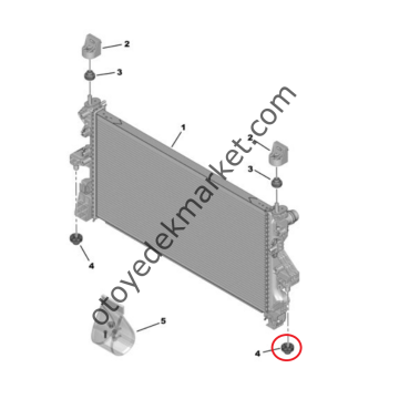 Peugeot Boxer (2020-2023) 2.2 Hdi Su Radyatörü Alt Takoz Lastiği (Orijinal)