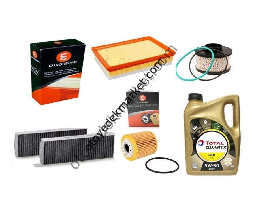 Peugeot 308 (2018-2021) 1.5 Blue Hdi Filtre Bakım Seti + 5w30 Yağ (Orijinal Eureopar)