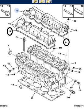 Citroen C-Elysee (2012-2016) 1,6 Benzinli 16V Üst Kapak Contası (Orijinal)