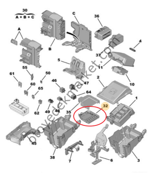 Peugeot 3008 (2016-2018) Akü Sigorta Kutusu (Orijinal)
